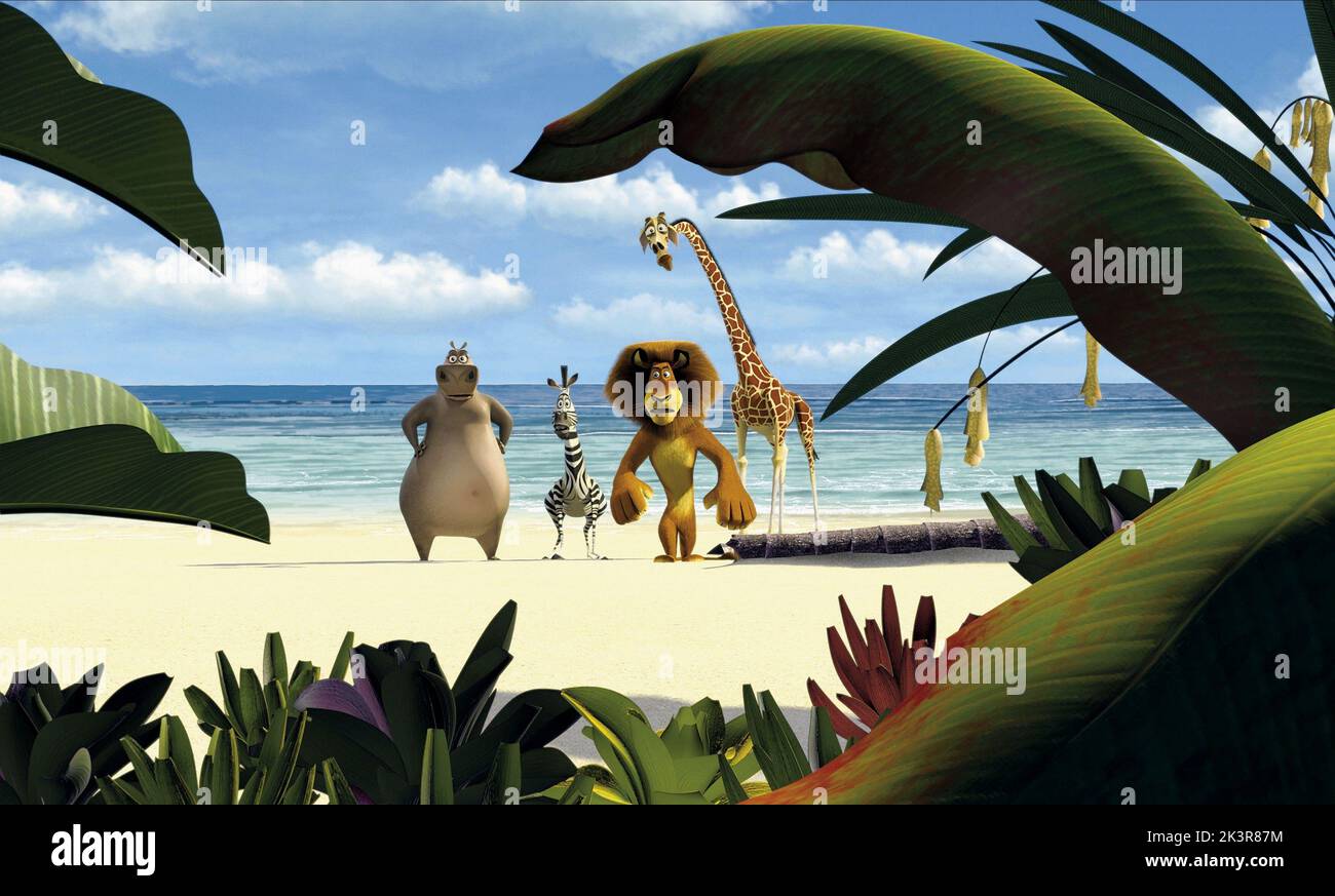Gloria The Hippo, Marty The Zebra, Alex The Lion & Melman The Giraffe Film: Madagascar (USA 2005)   Director: Eric Darnell & Tom Mcgrath 25 May 2005   **WARNING** This Photograph is for editorial use only and is the copyright of DREAMWORKS SKG and/or the Photographer assigned by the Film or Production Company and can only be reproduced by publications in conjunction with the promotion of the above Film. A Mandatory Credit To DREAMWORKS SKG is required. The Photographer should also be credited when known. No commercial use can be granted without written authority from the Film Company. Stock Photo