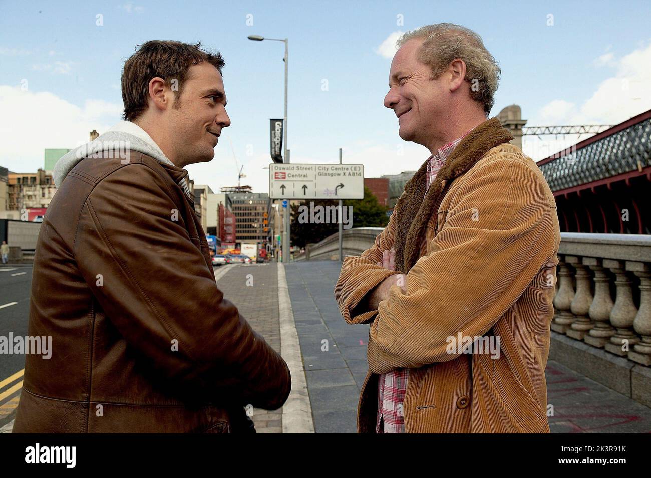 Jamie Sives & Peter Mullan Film: On A Clear Day (2005) Characters: Rob & Frank  Director: Gaby Dellal 01 January 2005   **WARNING** This Photograph is for editorial use only and is the copyright of ICON FILM and/or the Photographer assigned by the Film or Production Company and can only be reproduced by publications in conjunction with the promotion of the above Film. A Mandatory Credit To ICON FILM is required. The Photographer should also be credited when known. No commercial use can be granted without written authority from the Film Company. Stock Photo