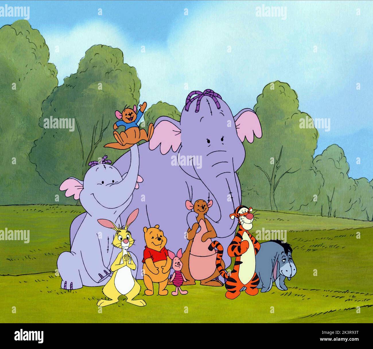 Lumpy, Roo, Rabbit, Winnie The Pooh, Mama Heffalump, Piglet, Kanga, Tigger & Eeyore Film: Pooh'S Heffalump Movie (USA 2005) Characters: Lumpy,Roo,Rabbit,Winnie the Pooh,,Piglet,Kanga, & Eeyore  Director: Frank Nissen 10 February 2005   **WARNING** This Photograph is for editorial use only and is the copyright of DISNEY and/or the Photographer assigned by the Film or Production Company and can only be reproduced by publications in conjunction with the promotion of the above Film. A Mandatory Credit To DISNEY is required. The Photographer should also be credited when known. No commercial use can Stock Photo