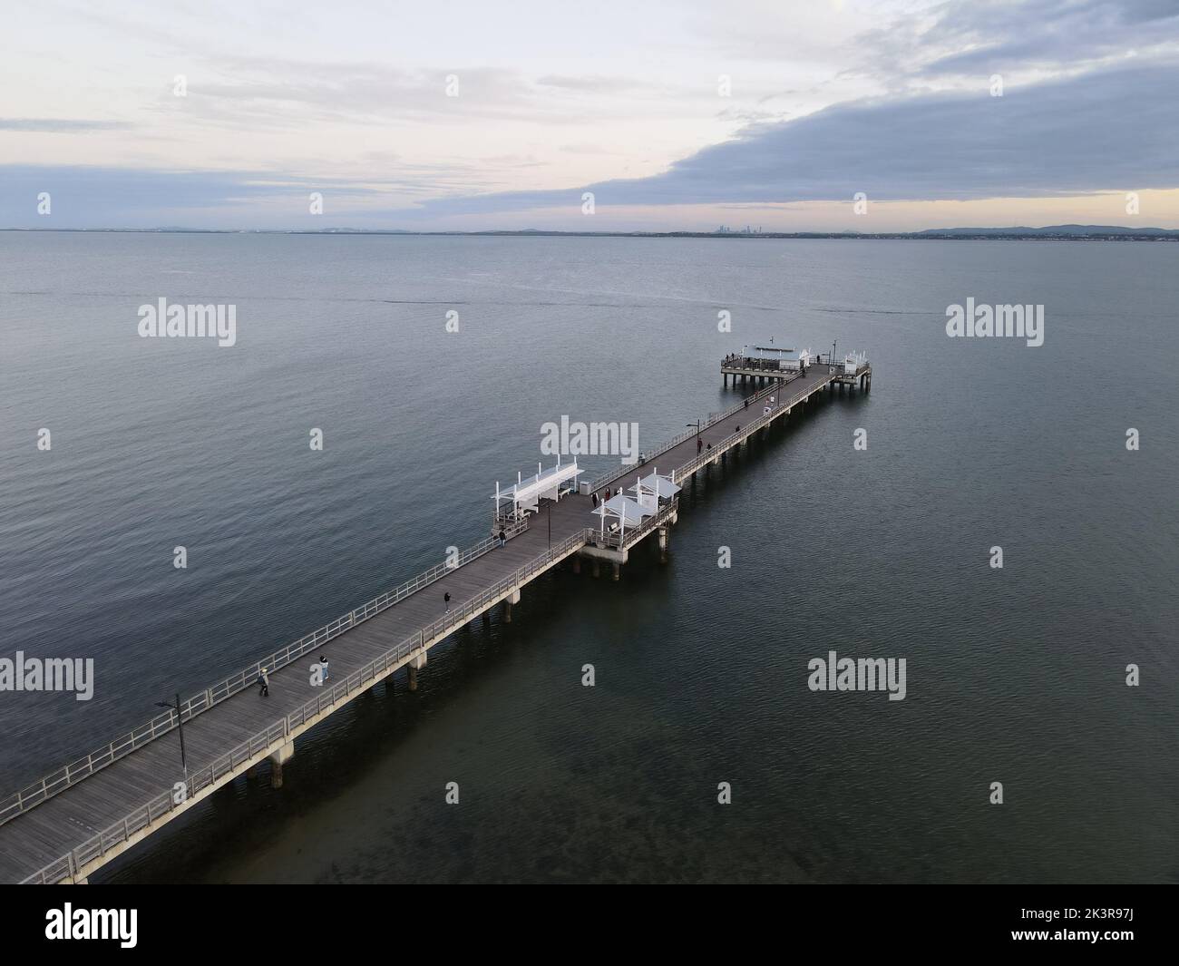 An aerial view of a pier in the ocean Stock Photo - Alamy