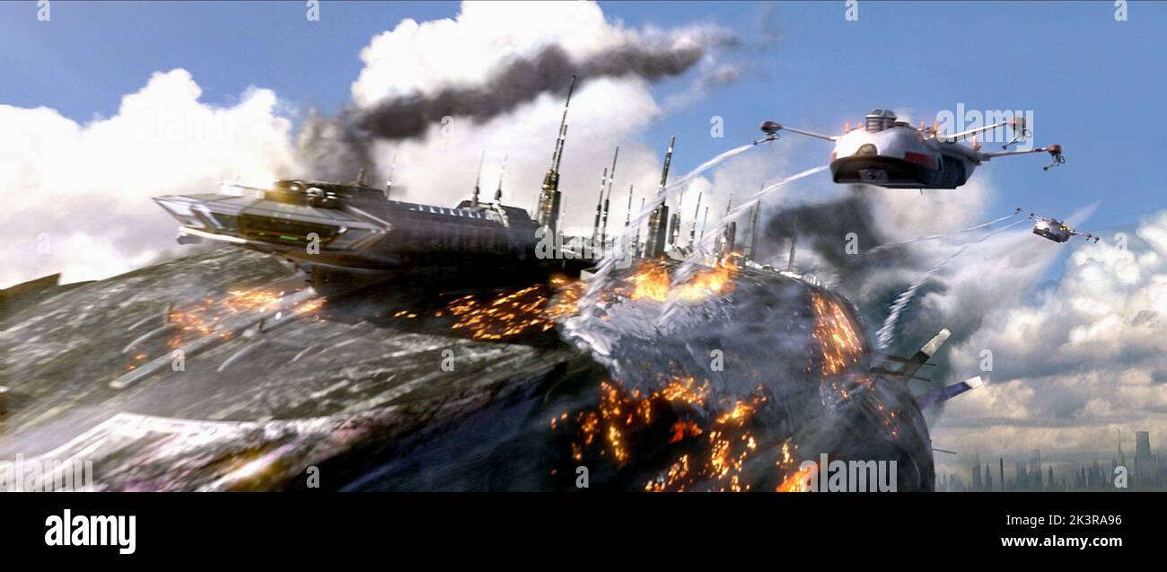 Crashed Trade Federation Ship Film: Star Wars: Episode Iii - Revenge Of The Sith (USA 2005)   Director: George Lucas 15 May 2005   **WARNING** This Photograph is for editorial use only and is the copyright of LUCASFILM and/or the Photographer assigned by the Film or Production Company and can only be reproduced by publications in conjunction with the promotion of the above Film. A Mandatory Credit To LUCASFILM is required. The Photographer should also be credited when known. No commercial use can be granted without written authority from the Film Company. Stock Photo