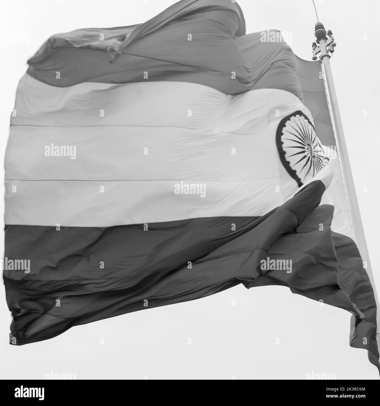 India flag flying at Connaught Place with pride in blue sky, India flag