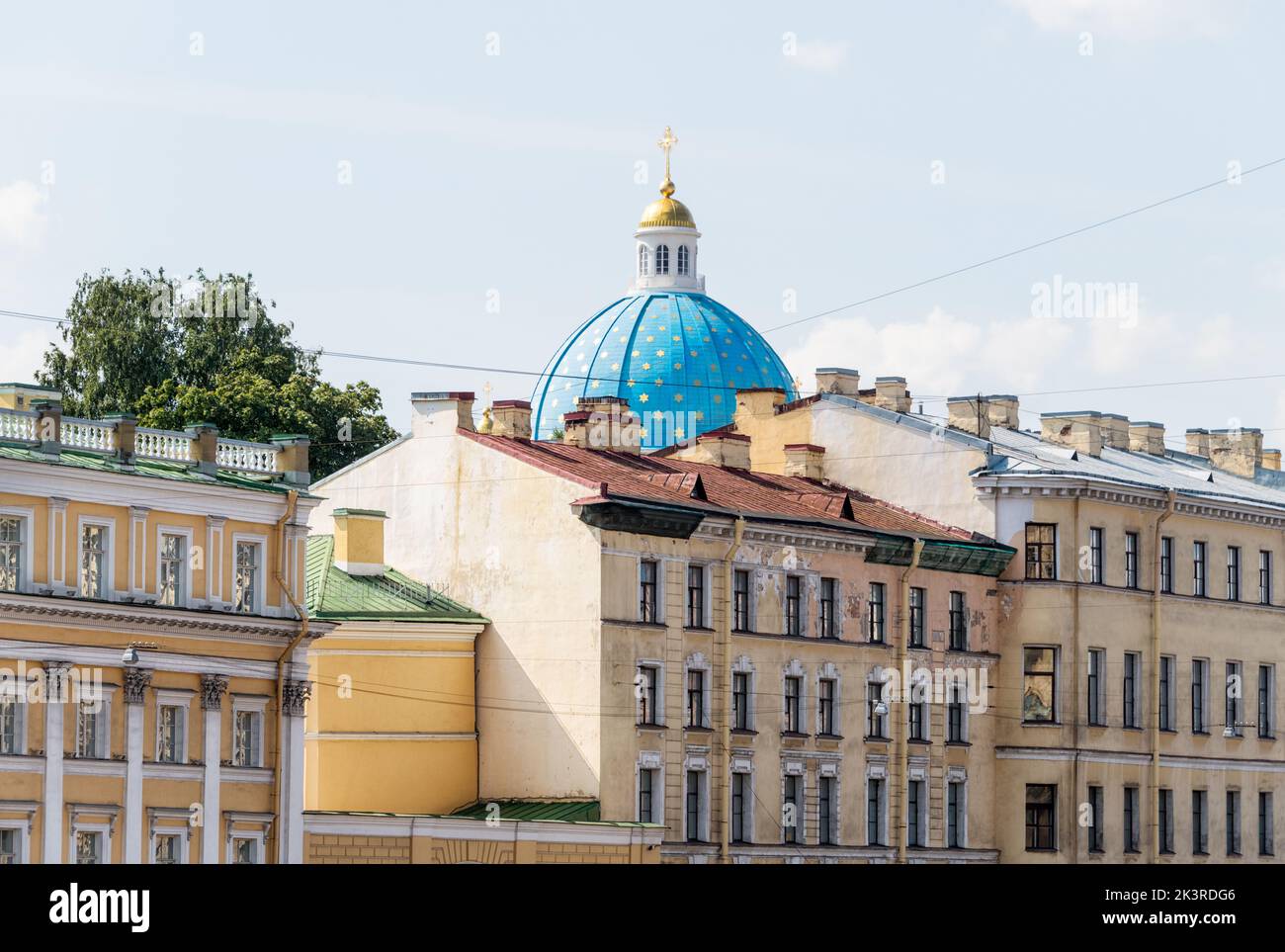 View towards Trinity Cathedral (Troitsky sobor), Saint Petersburg, Russia Stock Photo