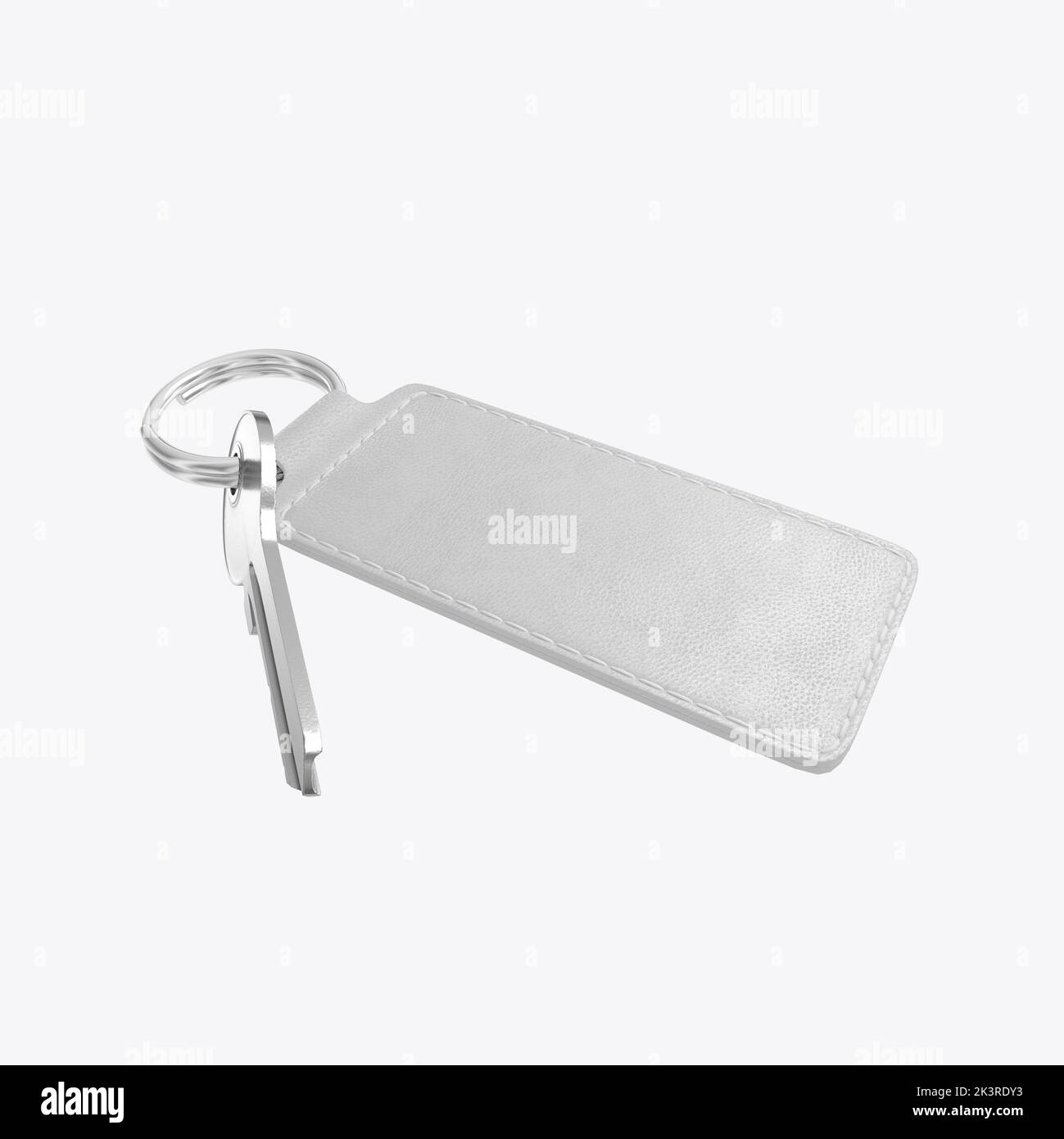 Leather Keychain Mockup. 3D Render Stock Photo Alamy