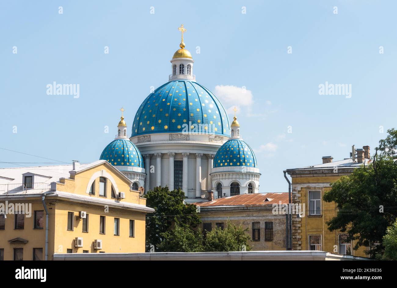 View towards Trinity Cathedral (Troitsky sobor), Saint Petersburg, Russia Stock Photo