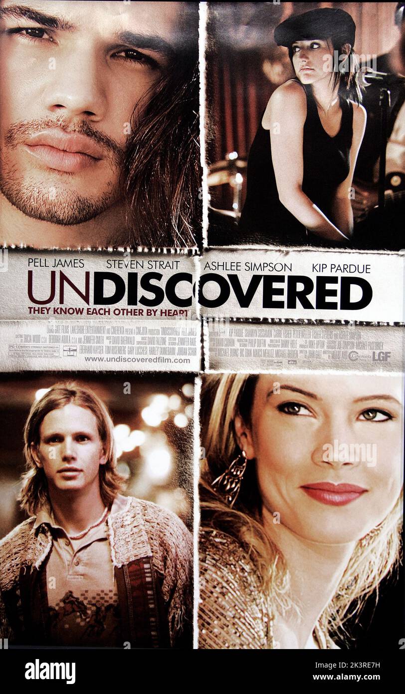 Steven Strait, Ashlee Simpson, Kip Pardue & Pell James Poster Film: Undiscovered Film Poster At Premiere (2005)  Film Poster At Premiere On 23.08.2005 In Los Angeles Director: Meiert Avis 23 August 2005   **WARNING** This Photograph is for editorial use only and is the copyright of HOLLYWOOD and/or the Photographer assigned by the Film or Production Company and can only be reproduced by publications in conjunction with the promotion of the above Film. A Mandatory Credit To HOLLYWOOD is required. The Photographer should also be credited when known. No commercial use can be granted without writt Stock Photo