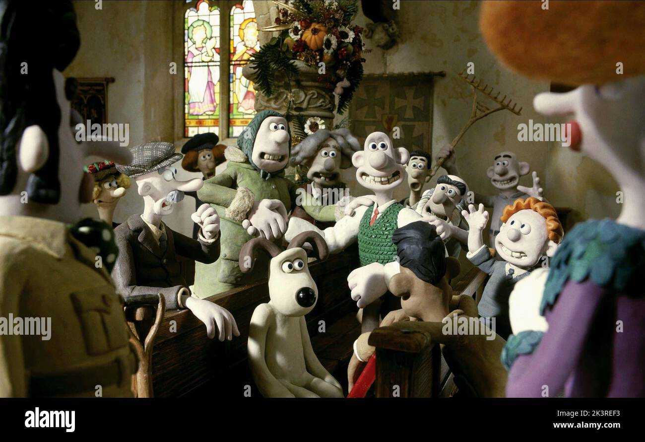 Gromit, Wallace & Townsfolk Film The Curse Of The WereRabbit; Wallace & Gromit The Curse Of
