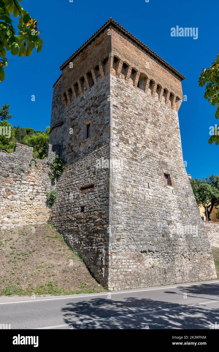 The ancient Caetani tower, Todi, Perugia, Italy, on a sunny day Stock Photo