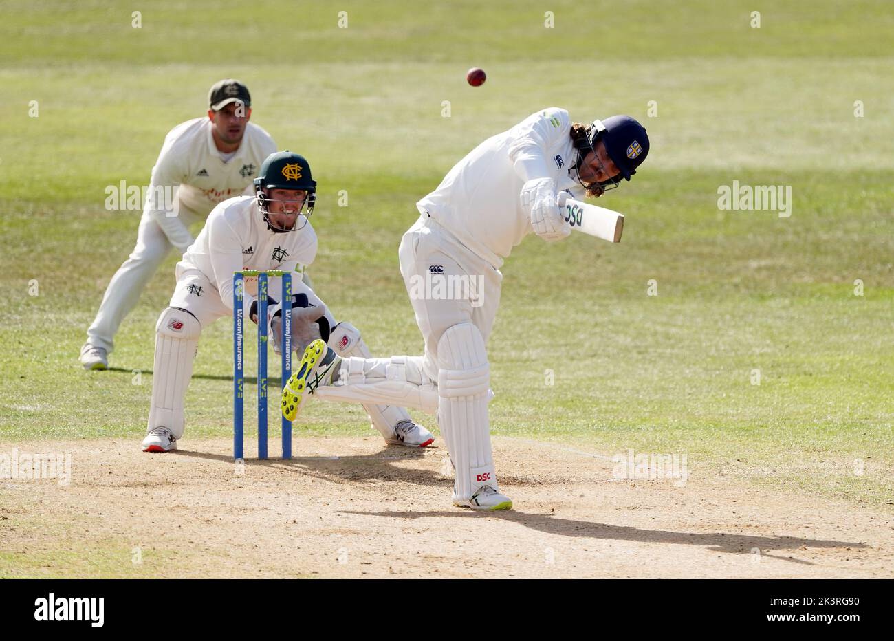 Durham's Nic Maddinson batting during day three of the LV= Insurance County Championship, Division two match at Trent Bridge, Nottingham. Picture date: Wednesday September 28, 2022. Stock Photo