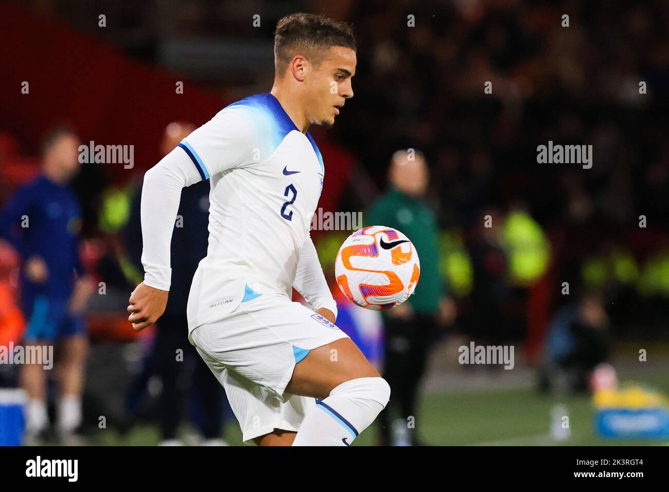 Sheffield, UK. 27th Sep, 2022. Max Aarons of England U-21 during the International Friendly match between England U-21 and Germany U-21 at Bramall Lane, Sheffield, England on 27 September 2022. Photo by Ben Wright. Editorial use only, license required for commercial use. No use in betting, games or a single club/league/player publications. Credit: UK Sports Pics Ltd/Alamy Live News Stock Photo