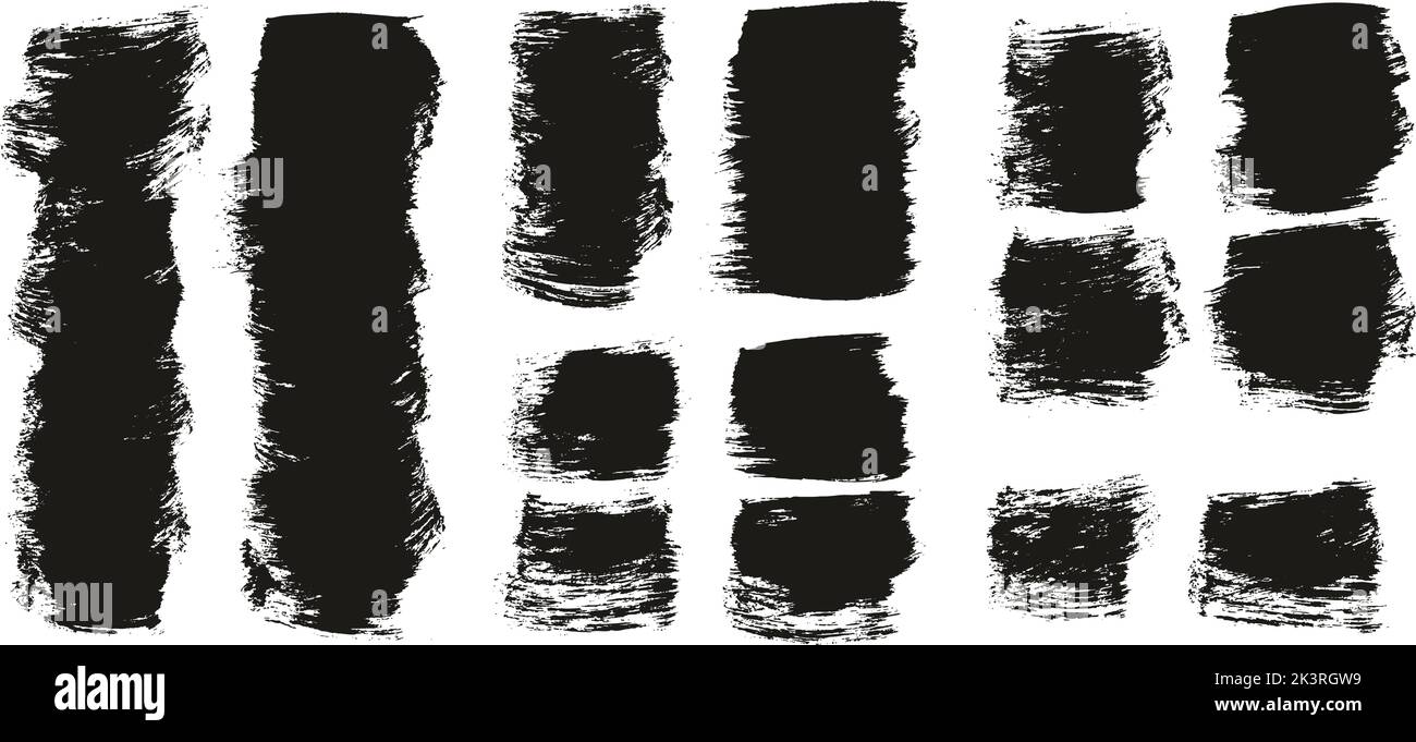 Flat Paint Brush Thick Short Background High Detail Abstract Vector Background Set Stock Vector
