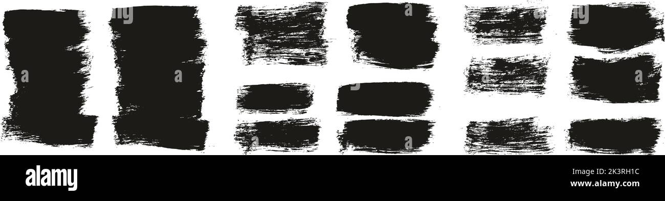 Flat Paint Brush Thick Short Background High Detail Abstract Vector Background Set Stock Vector