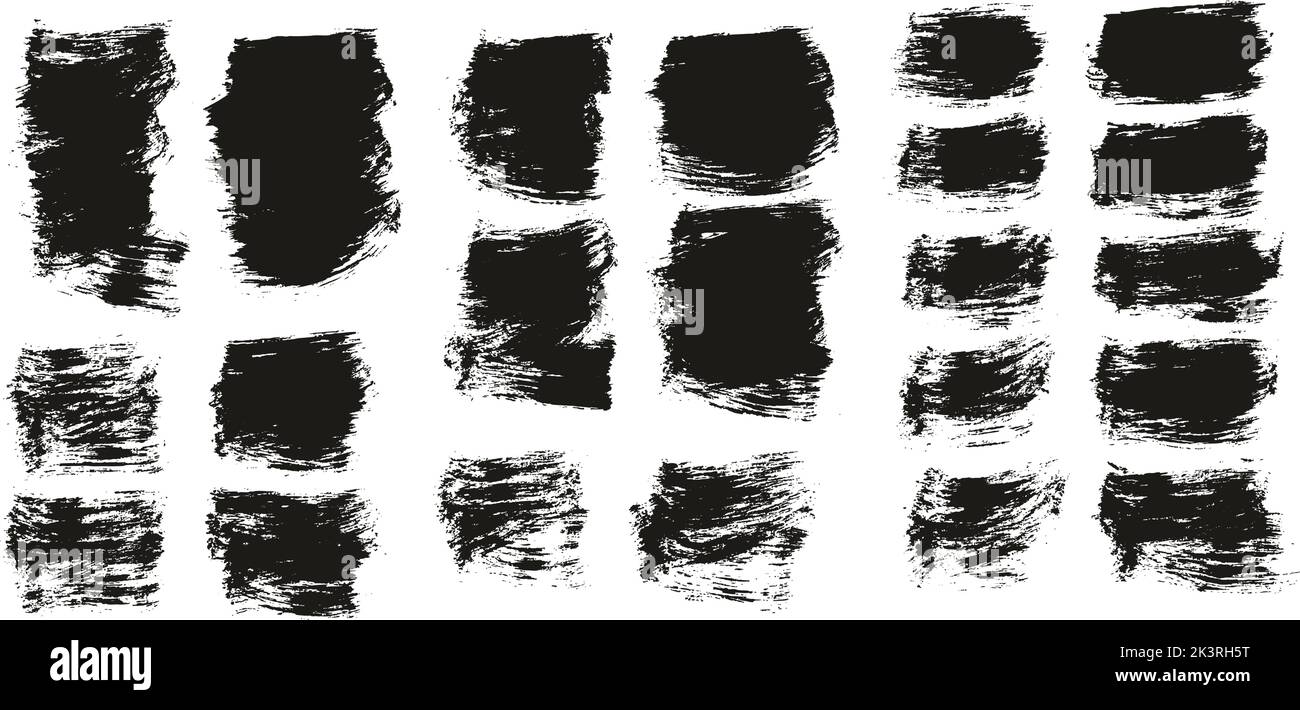 Flat Paint Brush Thick Short Background High Detail Abstract Vector Background Set Stock Vector