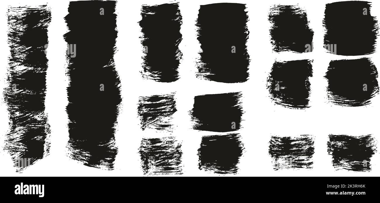 Flat Paint Brush Thick Short Background High Detail Abstract Vector Background Set Stock Vector