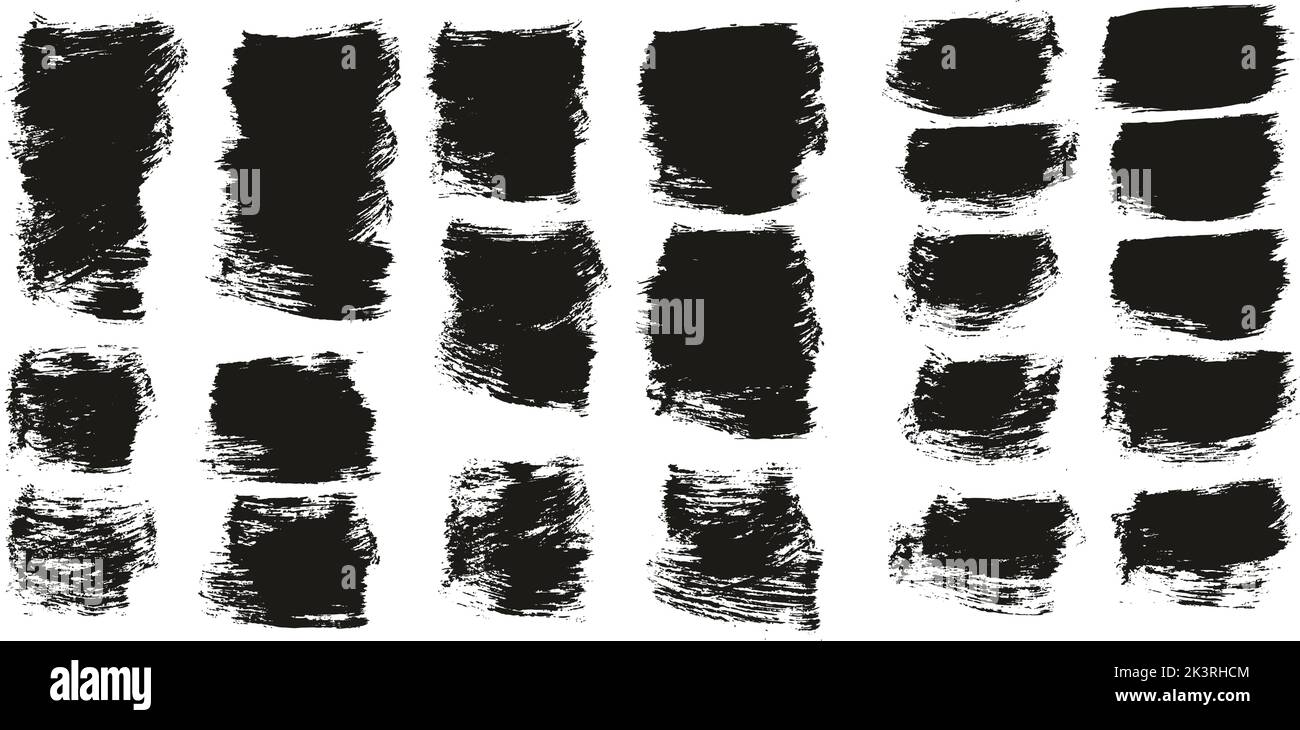 Flat Paint Brush Thick Short Background High Detail Abstract Vector Background Set Stock Vector