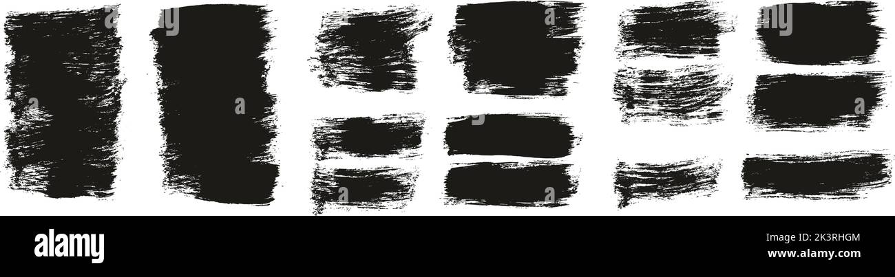 Flat Paint Brush Thick Short Background High Detail Abstract Vector Background Set Stock Vector