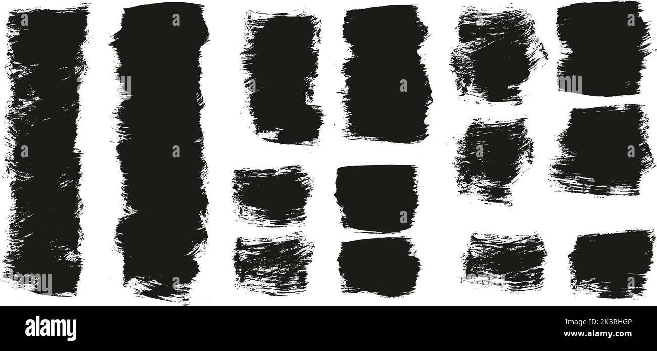 Flat Paint Brush Thick Short Background High Detail Abstract Vector Background Set Stock Vector