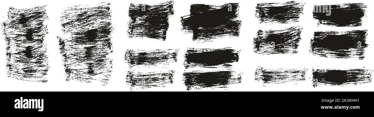Flat Paint Brush Thick Short Background High Detail Abstract Vector Background Set Stock Vector