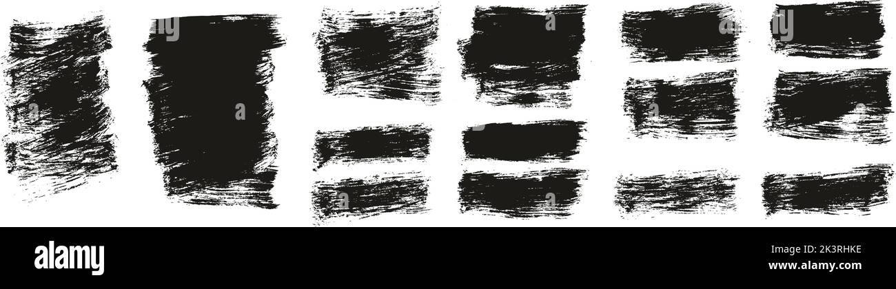 Flat Paint Brush Thick Short Background High Detail Abstract Vector Background Set Stock Vector