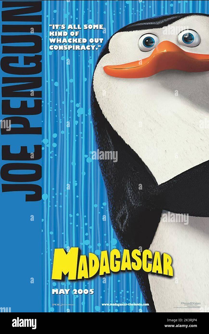 Joe Penguin Film: Madagascar (USA 2005)   Director: Eric Darnell & Tom Mcgrath 25 May 2005   **WARNING** This Photograph is for editorial use only and is the copyright of DREAMWORKS SKG and/or the Photographer assigned by the Film or Production Company and can only be reproduced by publications in conjunction with the promotion of the above Film. A Mandatory Credit To DREAMWORKS SKG is required. The Photographer should also be credited when known. No commercial use can be granted without written authority from the Film Company. Stock Photo