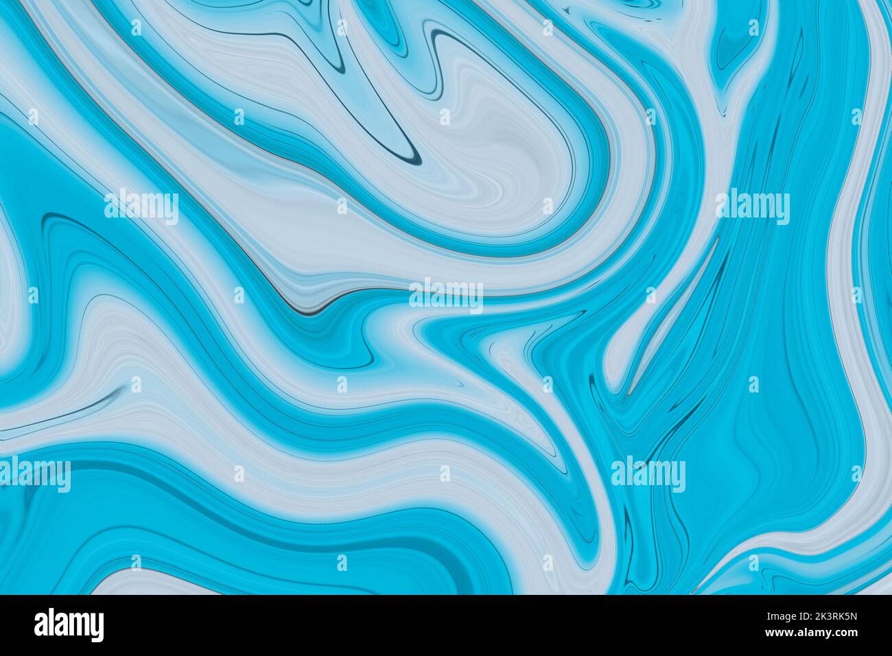 Bright blue abstract composition. Moving colorful lines, modern trendy ...