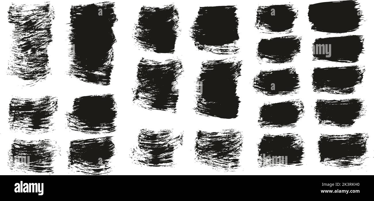 Flat Paint Brush Thick Short Background High Detail Abstract Vector Background Set Stock Vector