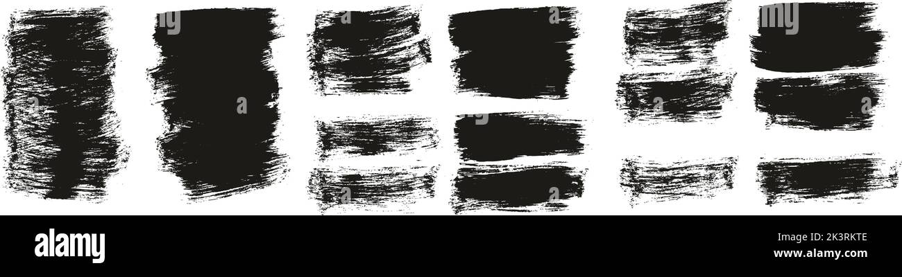 Flat Paint Brush Thick Short Background High Detail Abstract Vector Background Set Stock Vector