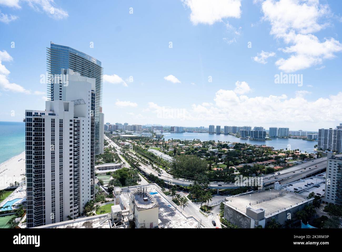 Aerial view sunny beach palm hi-res stock photography and images - Alamy
