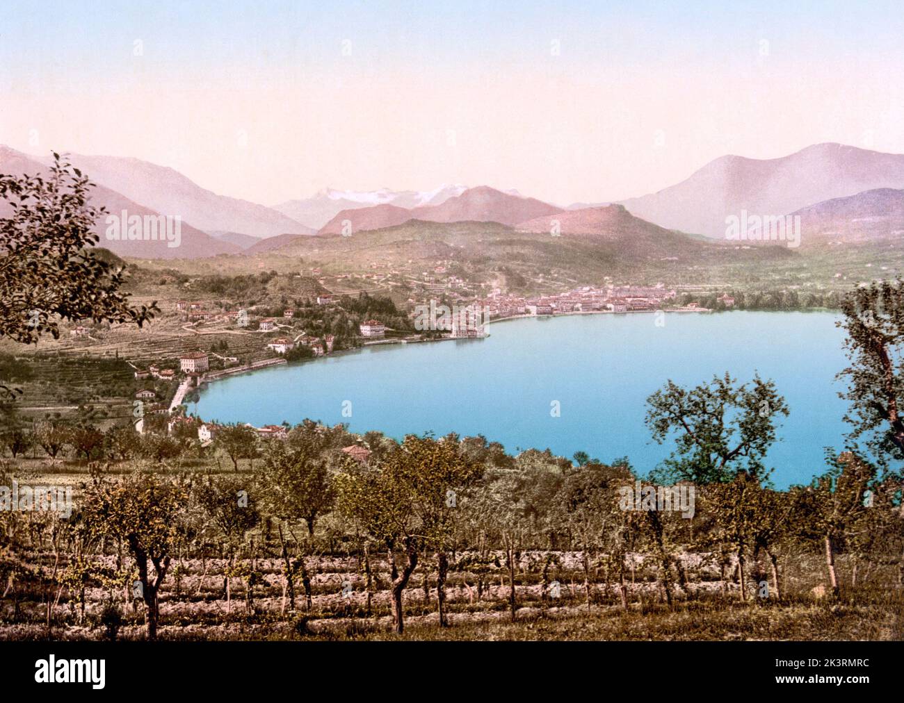 Paradiso and Lake Lugano, Ticino, Switzerland 1890. Stock Photo