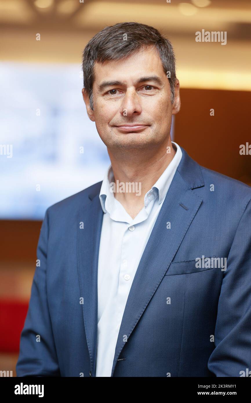 UCB's Geoffrey Folie poses for the photographer during a visit to the