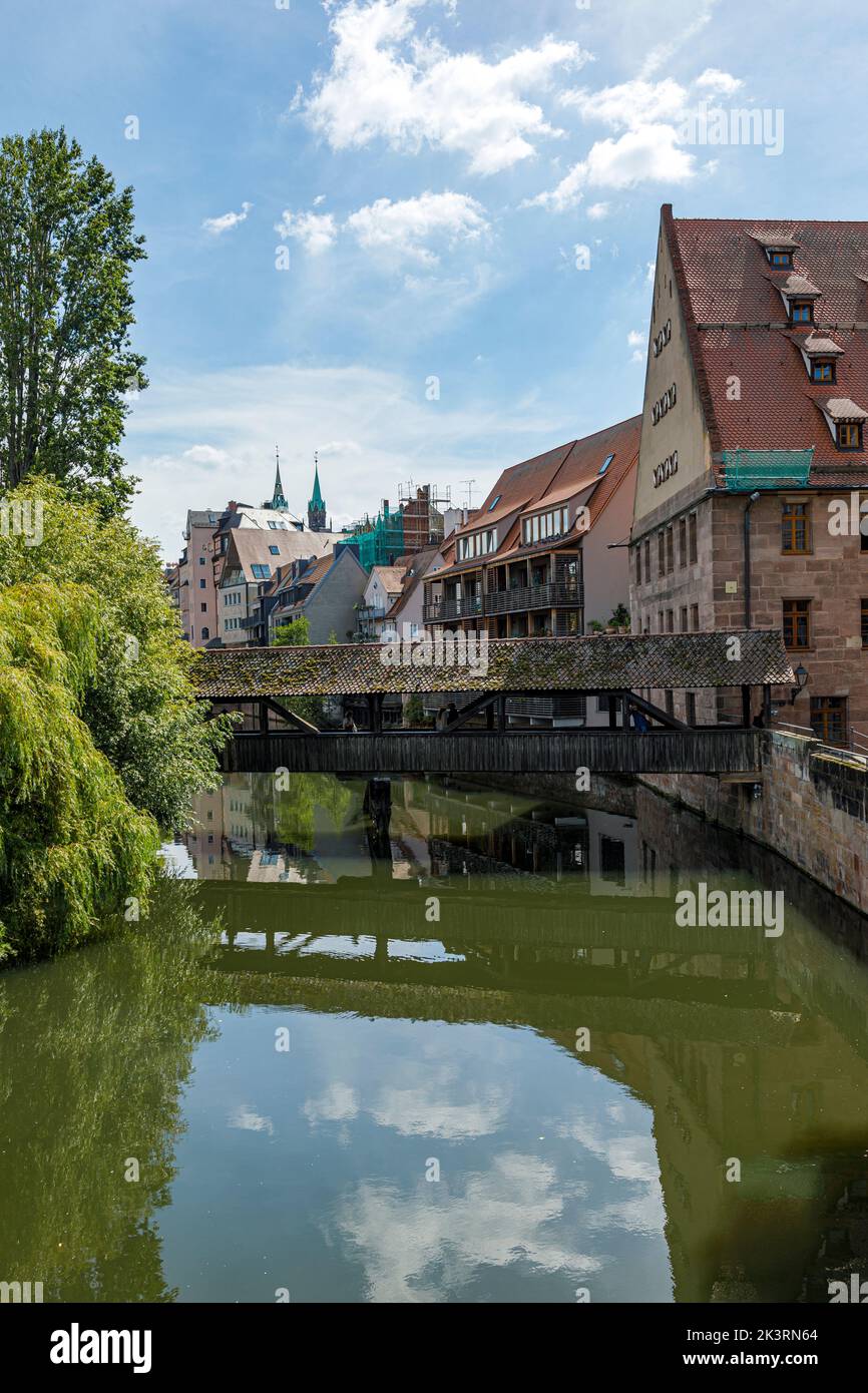 Hangman's Bridge Over The Pegnitz In The Old Town Of Nuremberg, Bavaria, Franconia, Germany, Europe Stock Photo