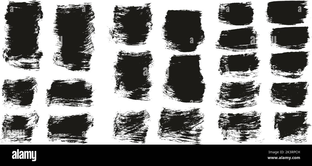 Flat Paint Brush Thick Short Background High Detail Abstract Vector Background Set Stock Vector