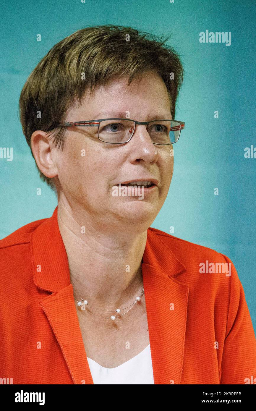 Berlin, Germany. 28th Sep, 2022. Ulrike Kostka, Director Caritasverband für das Erzbistum Berlin, at a press conference held by the League of Central Organizations of Voluntary Welfare Services to mark the launch of the cold aid program. Credit: Carsten Koall/dpa/Alamy Live News Stock Photo