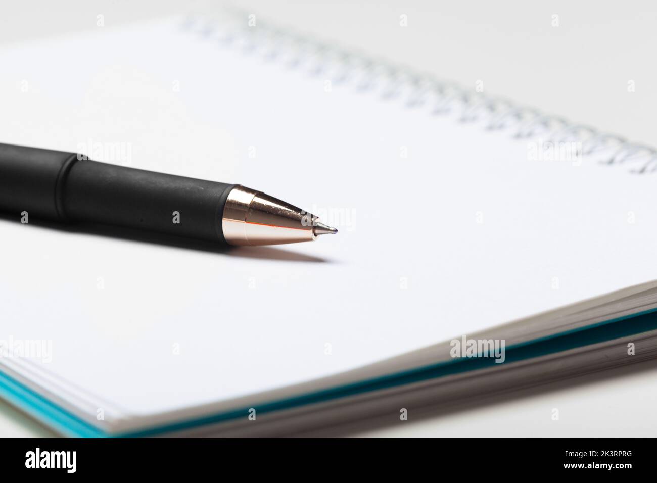notepad notebook and ball pont pen isolated on white background Stock ...