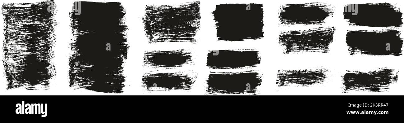 Flat Paint Brush Thick Short Background High Detail Abstract Vector Background Set Stock Vector