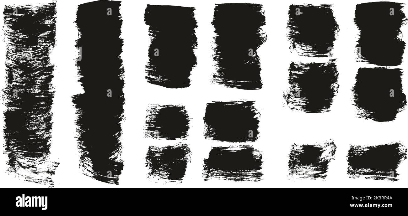 Flat Paint Brush Thick Short Background High Detail Abstract Vector Background Set Stock Vector