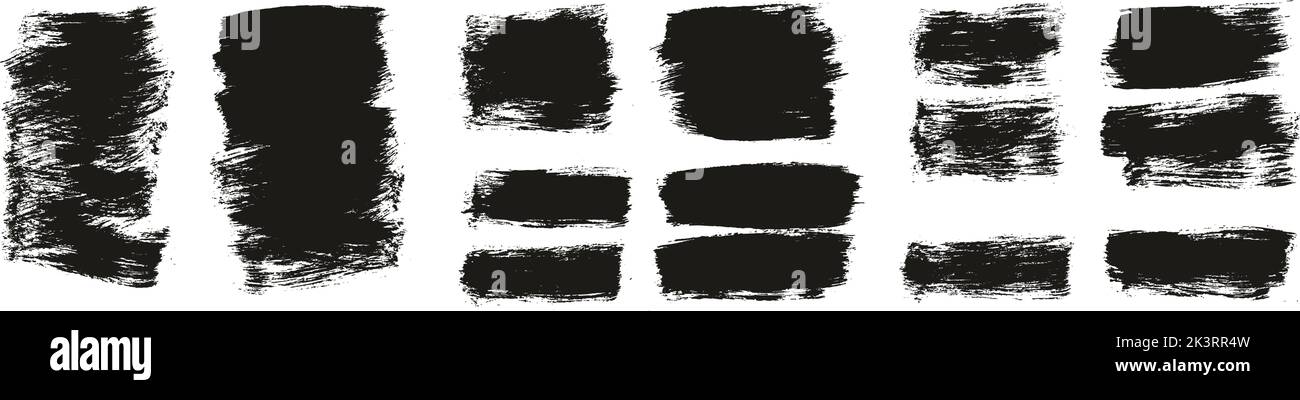 Flat Paint Brush Thick Short Background High Detail Abstract Vector Background Set Stock Vector