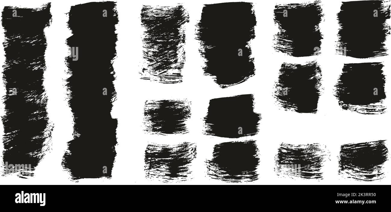 Flat Paint Brush Thick Short Background High Detail Abstract Vector Background Set Stock Vector
