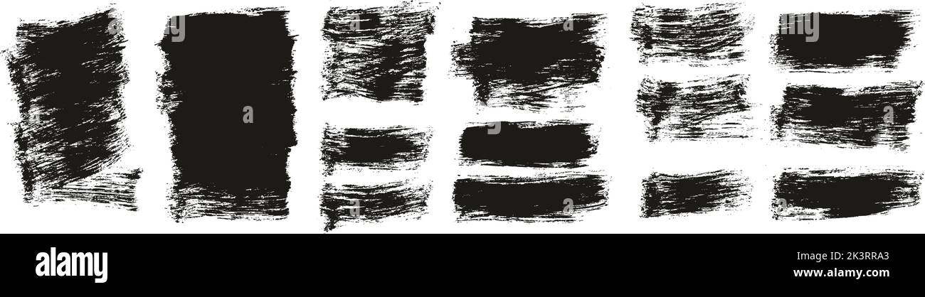 Flat Paint Brush Thick Short Background High Detail Abstract Vector Background Set Stock Vector