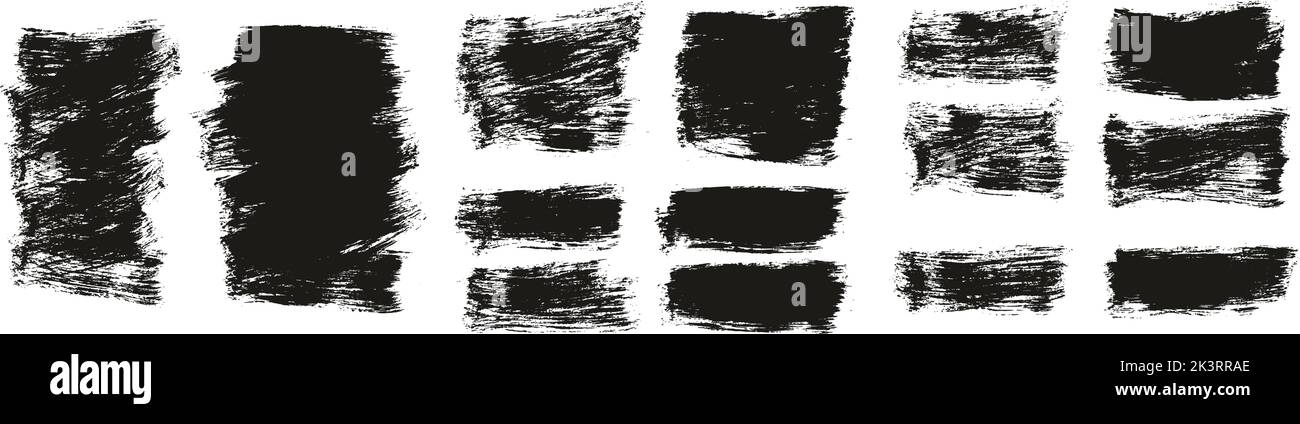 Flat Paint Brush Thick Short Background High Detail Abstract Vector Background Set Stock Vector