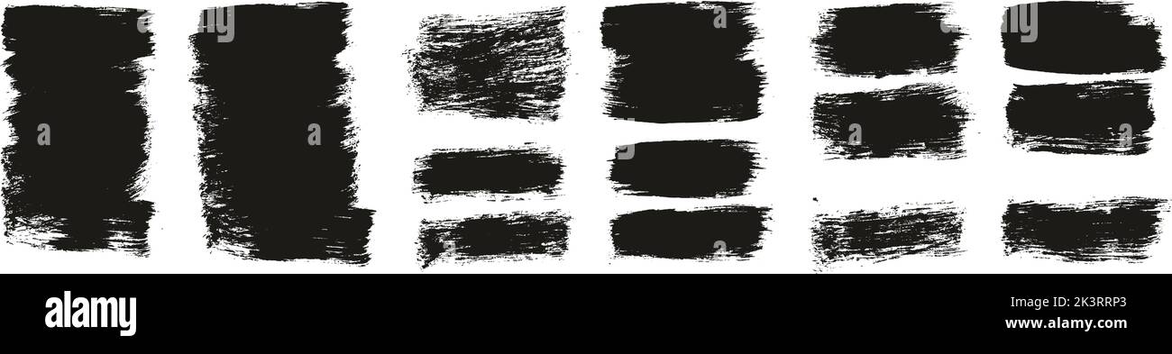 Flat Paint Brush Thick Short Background High Detail Abstract Vector Background Set Stock Vector