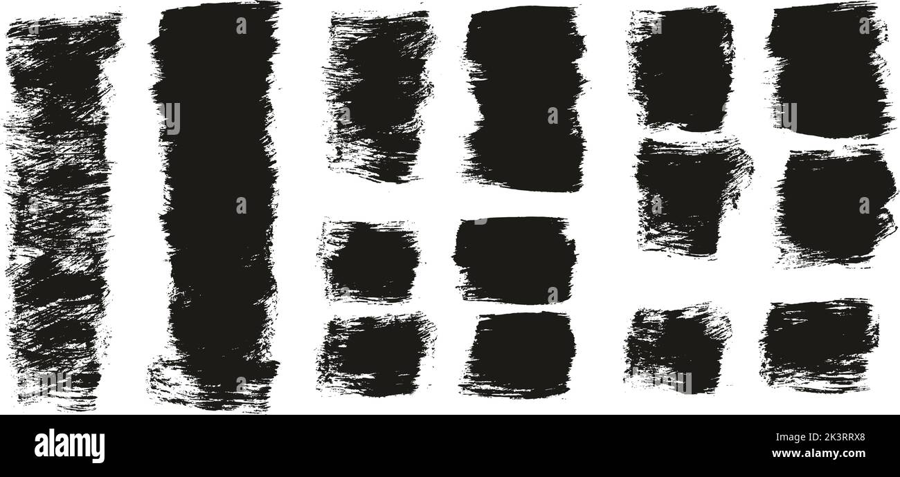 Flat Paint Brush Thick Short Background High Detail Abstract Vector Background Set Stock Vector