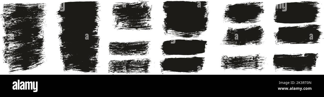 Flat Paint Brush Thick Short Background High Detail Abstract Vector Background Set Stock Vector