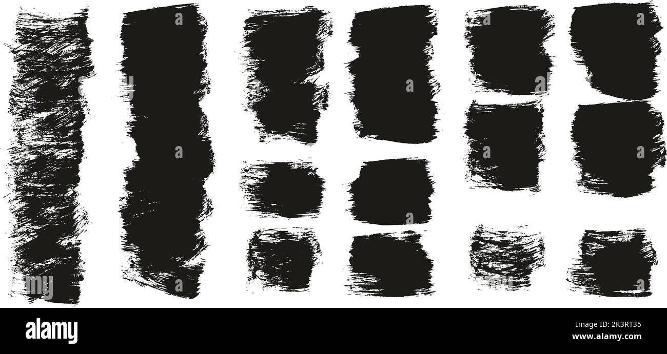 Flat Paint Brush Thick Short Background High Detail Abstract Vector Background Set Stock Vector