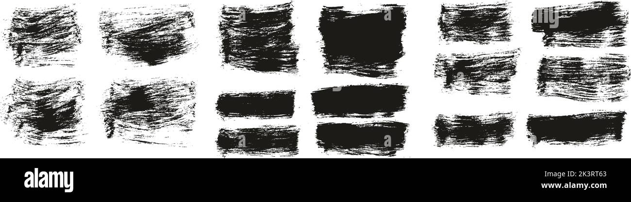 Flat Paint Brush Thick Short Background High Detail Abstract Vector Background Set Stock Vector