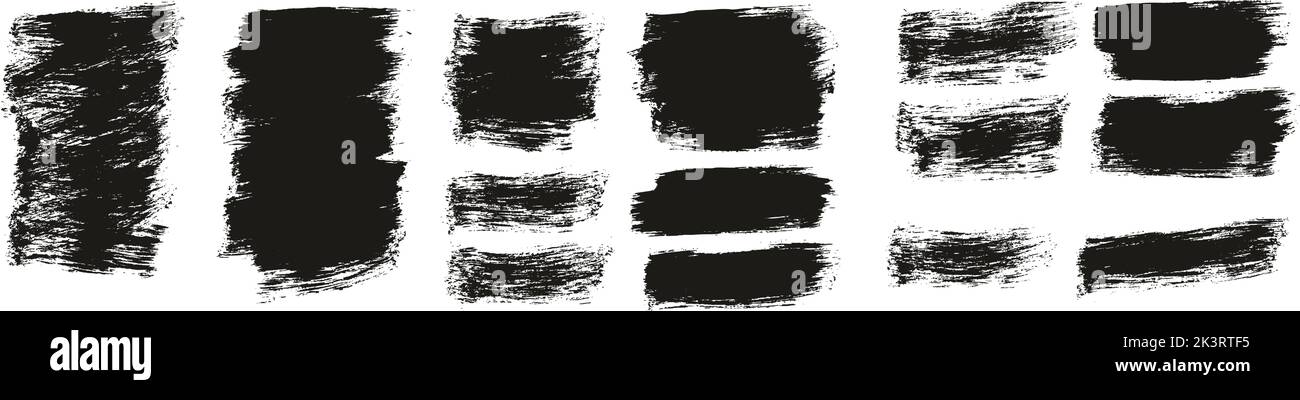 Flat Paint Brush Thick Short Background High Detail Abstract Vector Background Set Stock Vector