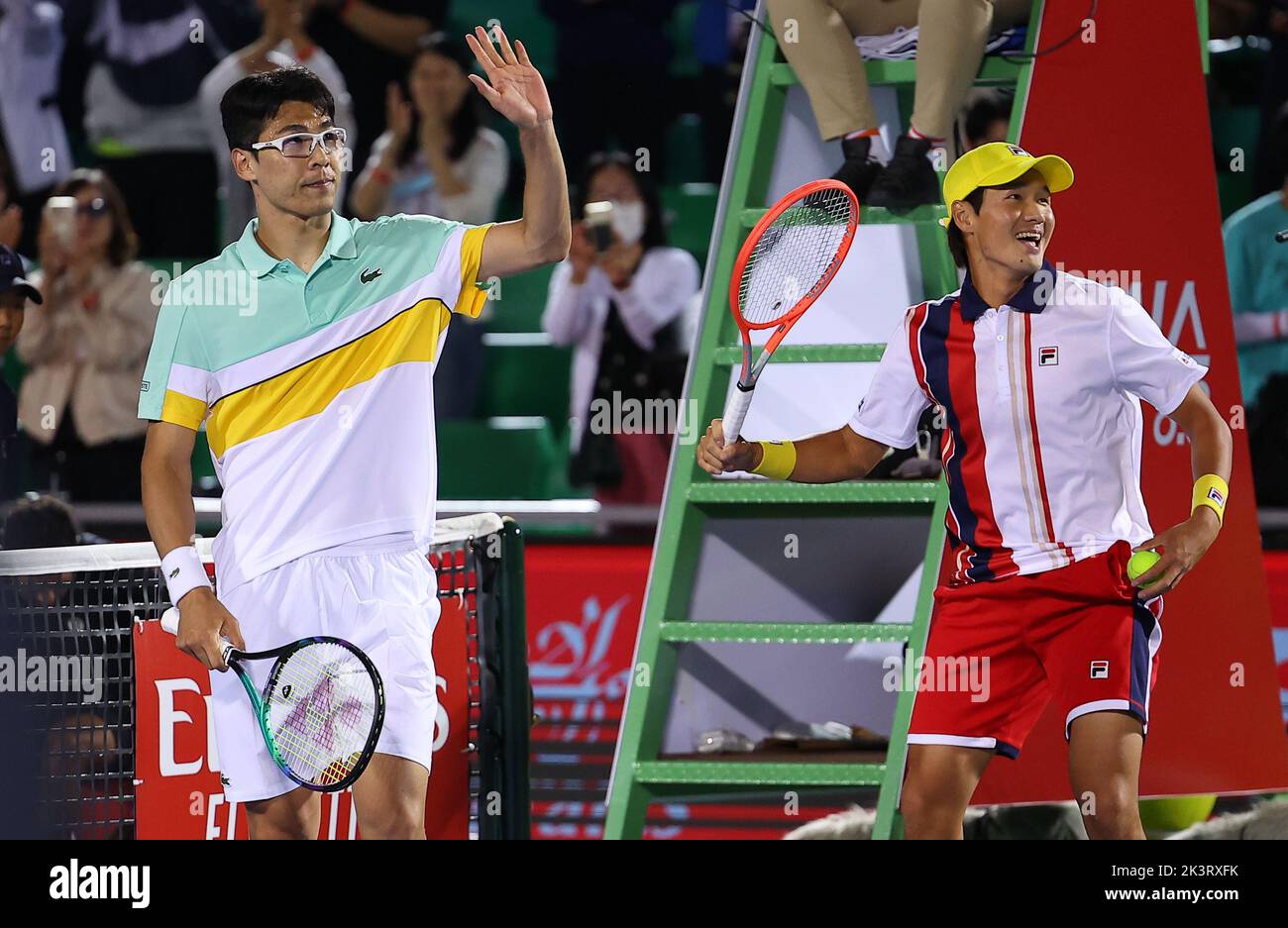 28th Sep, 2022. ATP Eugene Korea Open South Korean tennis players Chung