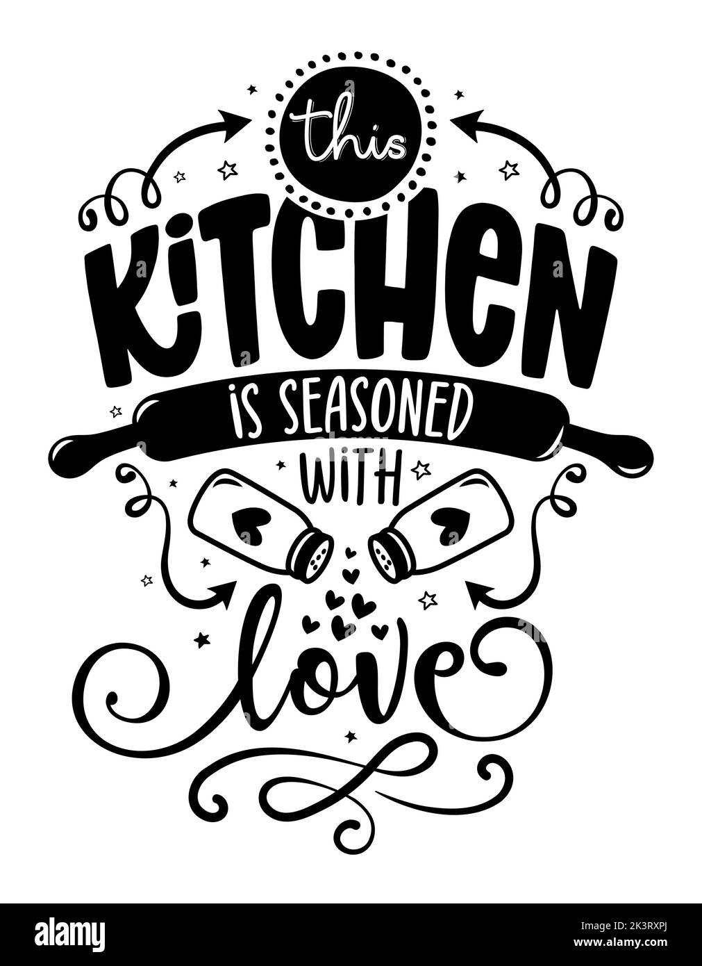 Set hand drawn funny sayings for kitchen Vector Image