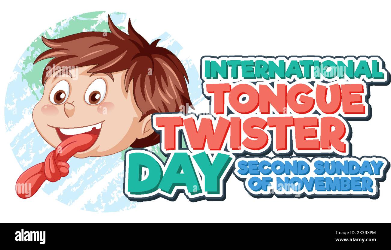 International Tongue Twister Day Banner Design illustration Stock