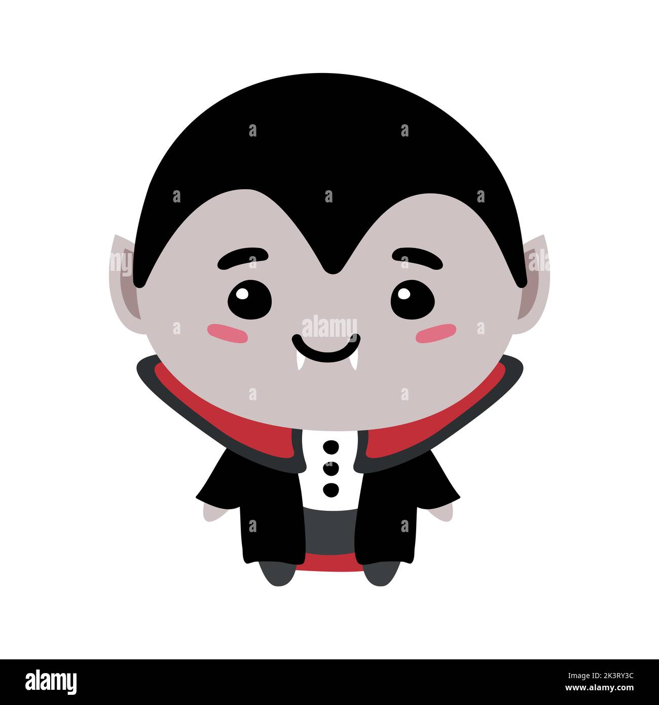 Vector flat hand drawn cute vampire isolated on white background Stock ...